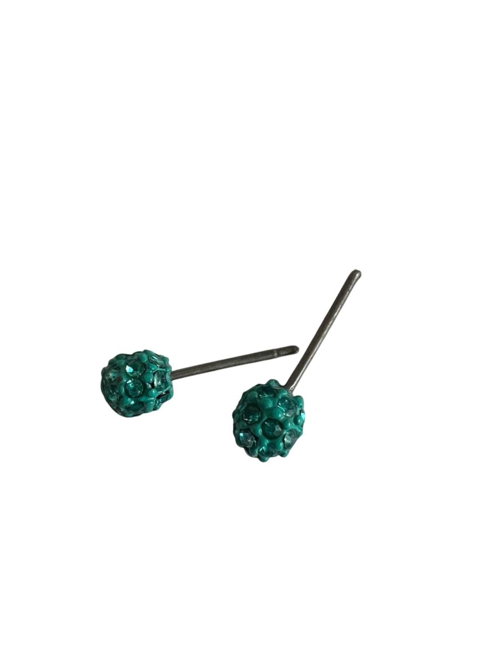 Blue Sparkle Ball Earrings